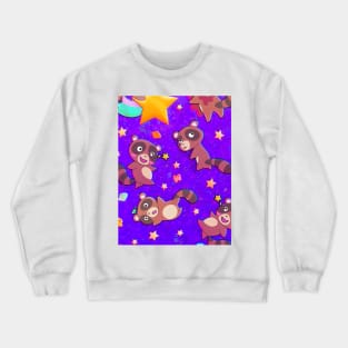 GSNK! Tanuki star rainbow pattern Crewneck Sweatshirt